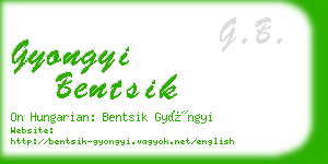 gyongyi bentsik business card